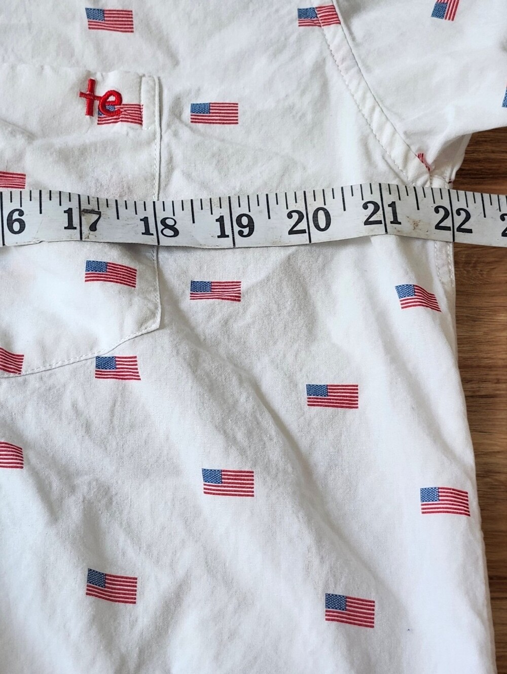 Tipsy Elves Usa Grand Ol' Flag White Short Sleeve Button Down Shirt. Sz. L View 5